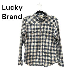 Lucky Brand Navy and White Checkered Shirt